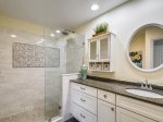 Beautifully Updated Master Bathroom with Walk-in Shower at 189 Evian